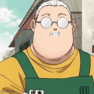 😤 坂本 anime, character, man, glasses, japanese whatsapp sticker