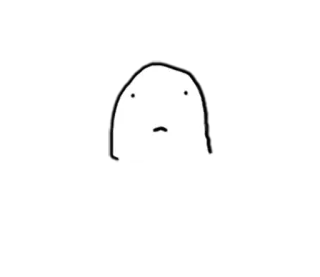 😐 Blob, Minimalistisch, Figur, Gesicht, Einfach, Weiß whatsapp sticker