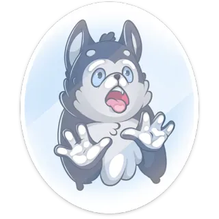 😨 Hund, Welpe, Aufkleber, süß, Husky telegram sticker