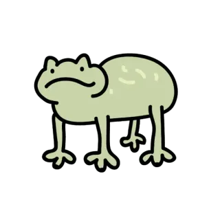 😐 ếch, động vật, lưỡng cư, dễ thương, hoạt hình, xanh lá cây telegram sticker