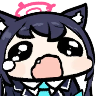 😭 Anime, Manga, Kawaii, Telinga kucing, Imut, Kartun telegram sticker