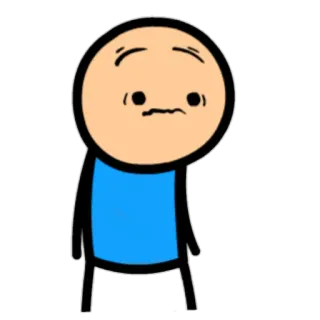 😕 Cyanide and Happiness, การ์ตูน, มนุษย์ไม้ขีด, ประหม่า, กังวล, ตลก telegram sticker