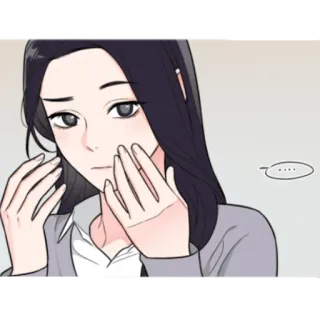 ♥️ .... mulher, pensando, confusa, pensativa, desenho animado, ilustração telegram sticker