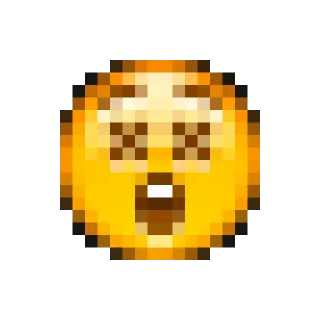 😲 emoji, shocked, surprised, pixelated telegram sticker