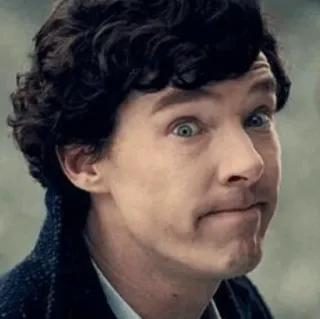 ⏳ Sherlock Holmes Sherlock 셜록, 베네딕트 컴버배치, TV 프로그램, BBC, 탐정, 웃긴, 얼굴 telegram sticker