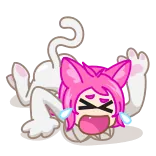 😂 猫, ピンク, 白, 泣く, アニメ, 漫画, ステッカー telegram sticker