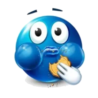 🥸 Emoji, Cookie, Comendo, Azul whatsapp sticker