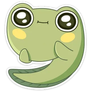 ☺️ berudu, katak, imut, kartun, hewan, ilustrasi telegram sticker