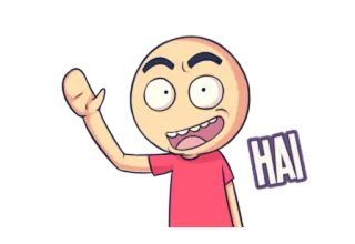 ✋ HAI desenho animado, saudação, acenando, amigável telegram sticker