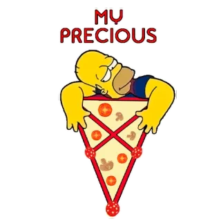 😍 Homer Simpson MY PRECIOUS simpson, homer, pizza, cartoni animati telegram sticker