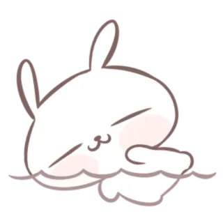 🍒 conejo, durmiendo, lindo, kawaii, relajante, chill, conejo blanco telegram sticker