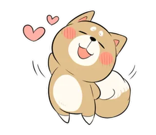 ☺️ собака, милый, сердечки, животное, мультфильм, наклейка telegram sticker