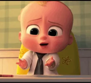 😅 Boss Baby The Boss Baby em bé, ông chủ, hoạt hình, phim hoạt hình, nhân vật whatsapp sticker
