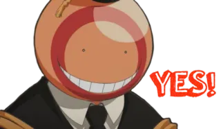👍 Koro-sensei Assassination Classroom YES! Anime, Koro-sensei, Assassination Classroom, Reazione, Sì telegram sticker