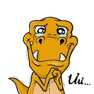 🥺 dinosaurier, weinen, cartoon, emoji, traurig, tränen whatsapp sticker