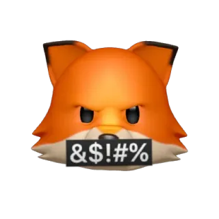 🤬 &$!#% zorro, emoji, censurado, enojado, groserías, pegatina whatsapp sticker