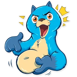 😣 Cartoon, Tier, Katze, Wütend, Figur telegram sticker