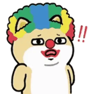 💬 payaso, animal, pegatina, lindo, dibujo animado telegram sticker