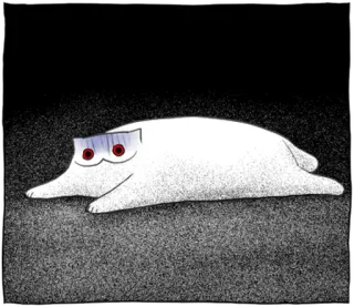 🐱 gato, assustador, estranho, monstro, animal, desenho telegram sticker