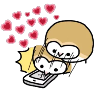 😚 emoji, sticker, hearts, love, cute, phone, expression, kawaii telegram sticker