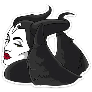 ☹️ Maleficent Bösewicht, Hörner, Magie, Märchen, Disney telegram sticker