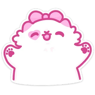 🤗 słodkie, kawaii, naklejka, różowy, zwierzę, kreskówka whatsapp sticker