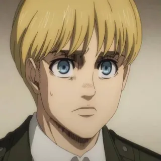 😒 Armin Arlert Attack on Titan anime, character, manga, boy, blonde, portrait telegram sticker
