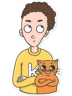 🙅‍♂ K cartone animato, persona, gatto, adesivo, illustrazione, personaggio, carino telegram sticker