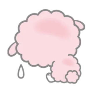 😢 мультфильм, розовый, овца, животное, облако whatsapp sticker