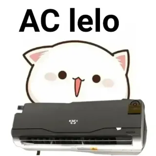😋 AC lelo Aire acondicionado, Gato, Dibujo animado, Meme, Divertido, Tierno whatsapp sticker