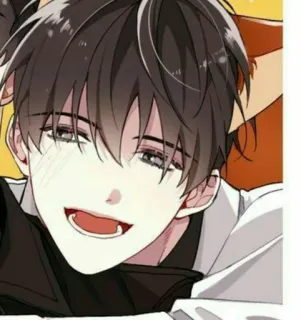 📖 Anime, Manga, Chico, Sonrisa, Retrato, Personaje whatsapp sticker