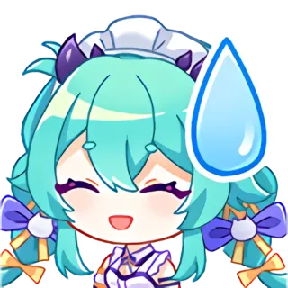 😅 Anime, Chibi, Maid, Kawaii, Sueur, Mignon telegram sticker