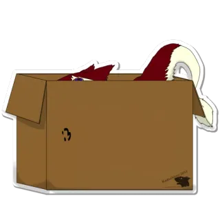 📦 лиса, животное, коробка, мультфильм, питомец, смешной, пушистый telegram sticker