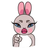 🤬 kelinci, bunny, menunjuk, imut, kartun telegram sticker