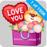 🎁 LOVE YOU ความรัก, หัวใจ, ดอกไม้, ของขวัญ, วันวาเลนไทน์, สุนัข, การ์ตูน telegram sticker