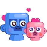 🥰 cartoon, characters, love, heart, cute, couple, sweet telegram sticker