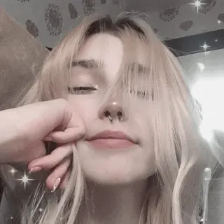 ☁️ fille, portrait, femme, blonde, visage, selfie telegram sticker