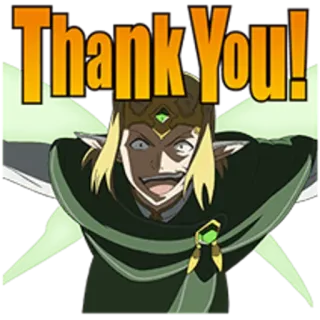 🙏 Thank You! bedankt, anime, personage, tekst, gouden telegram sticker