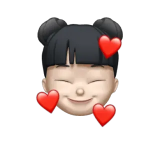 👧 Эмодзи, Девушка, Сердечки, Милый, Любовь, Стикер telegram sticker