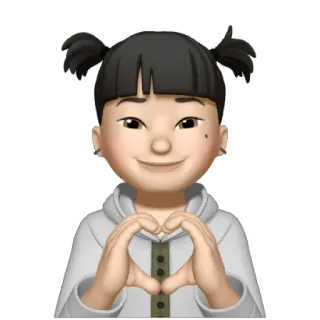 💘 Эмодзи, Цифровой аватар, Мультфильм, Персонаж, Улыбка, Сердце, Любовь, Дружба telegram sticker