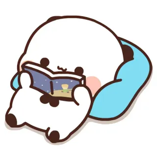 ✨ 팬더, 독서, 책, 귀여운, 만화, 동물 whatsapp sticker