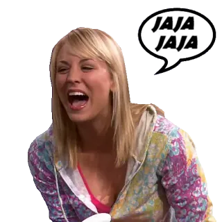 😂 JAJA JAJA śmiech, kobieta, dymek, wyraz, śmieszne, żart telegram sticker