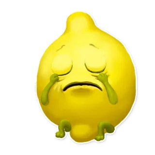 😢 limão, fruta, triste, chorando, lágrimas, emoji telegram sticker