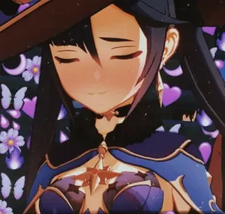 🥰 Mona Genshin Impact Mona, Genshin Impact, Anime, Videojuego, Personaje, Mago whatsapp sticker