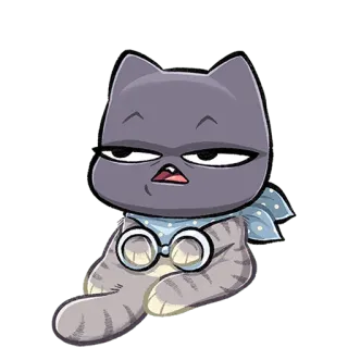 🙄 고양이, 동물, 만화, 귀여운, 스티커, 안경 telegram sticker