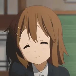 🖤 Yui Hirasawa K-On! Anime, K-On, Yui Hirasawa, Lindo, Dibujos animados, Sonriendo telegram sticker