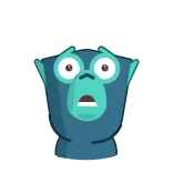 😨 shocked, monster, expression, cartoon, blue telegram sticker