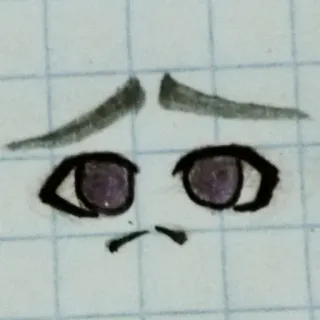 😞 ojos, cara, triste, dibujos animados, expresión telegram sticker