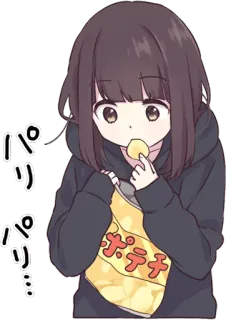 🤤 パリ
パリ... Anime, Fille, Chips, Snack, Manger whatsapp sticker
