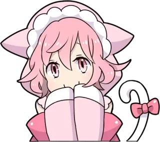 😏 Anime, Kucing, Kawaii, Lucu, Merah Muda, Manga telegram sticker